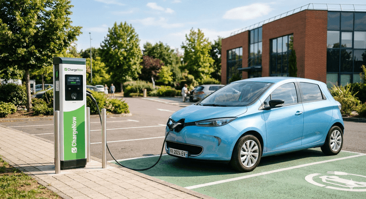 voiture-charge-borne-recharge-electrique
